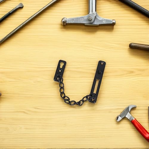 Cerradura de cadena de seguridad avanzada en acero inoxidable negro con alta resistencia 8