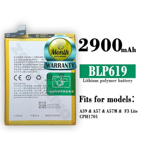 Image of Original BLP619 Battery for Oppo A57, A57T CPH1701 Battery with 6 Month Warranty**** (B296)