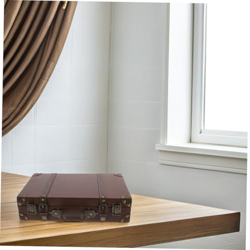 Coffre de rangement rétro en bois et vitrine à bijoux sécurisée - 7