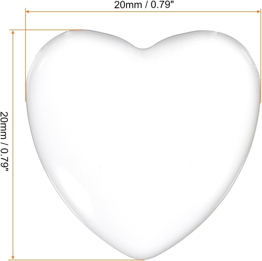 PATIKIL Transparent Glass Cabochons, Heart Shaped Glass Dome Tiles for Photo Pendant Jewelry Making image 2