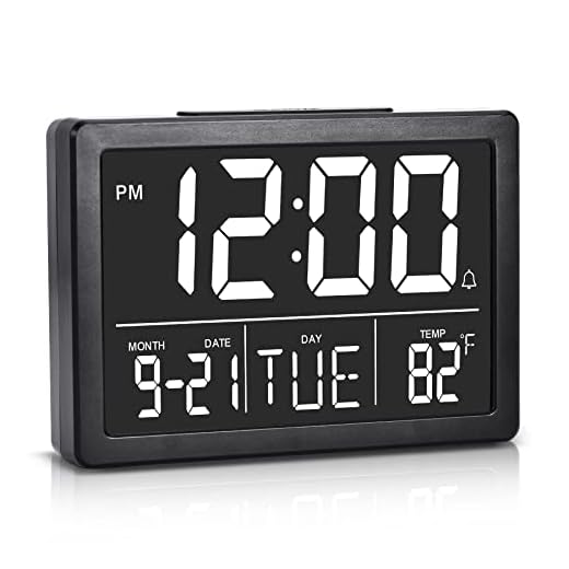 Amgico Digital Alarm Clock,5.5" Larger Display LED Electric Alarm Clock for Bedroom, Date and Time Digital Clock with Temperature,12/24H,Snooze,6 Adjustable Brightness, for Living Room Home Office