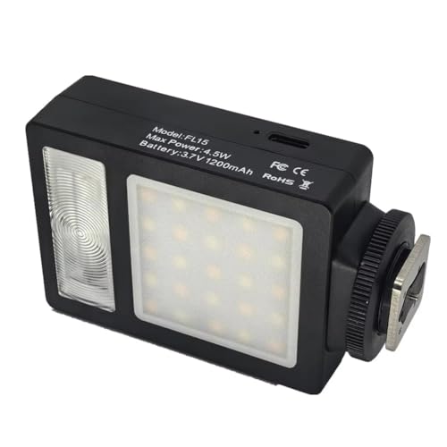 Foco Speedlite Bicolor Ajustable con Luz de Relleno LED 2 en 1 para Cámara Réflex 4
