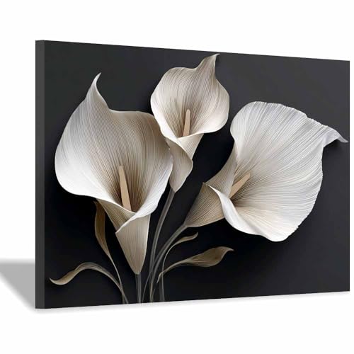 ZAMAEIU Abstrait Noir et Blanc Minimaliste Imprimés Arums tableaux, posters et arts décoratifs, Convient pour le salon, la chambre, etc(noir et blanc02)-20x30cm Encadrée