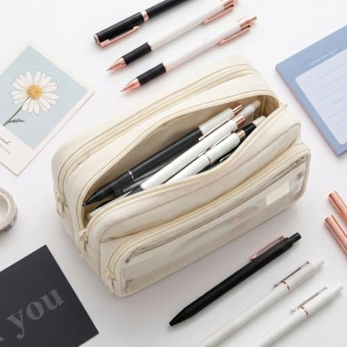 Image of Zibuyu Large Capacity Pencil case with 4 compartments Pencil Pouch for Girl