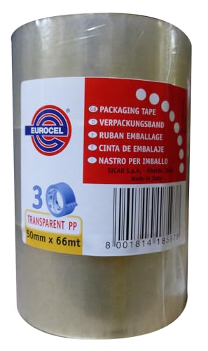 Ruban adhésif de bureau Eurocel CF3N transparent 50x66 pour carton