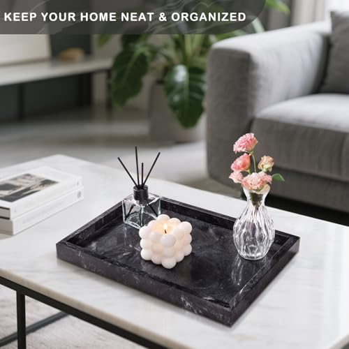 image for Homaura Marble Bathroom Tray for Countertop & Home Decor, Natural Deco