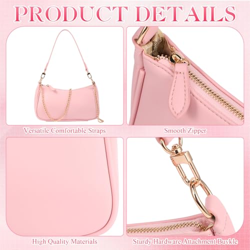 6 piezas bolso de hombro para mujer cuero pequeño con cadena miniatura 4