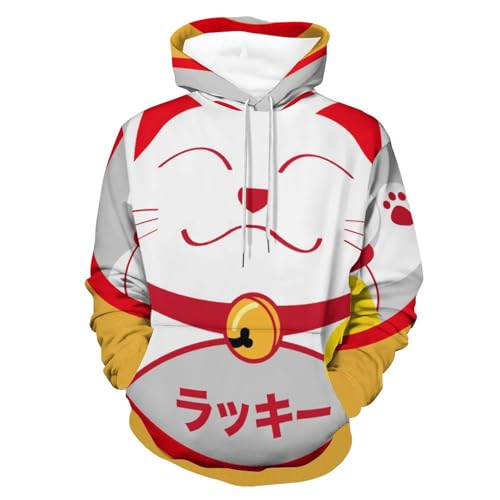 Pull chat chanceux sweats à capuche unisexe pour partager la sérénité