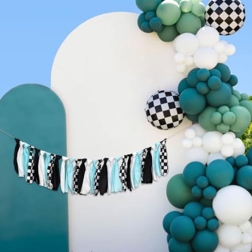 Upfirst Black White Checkered Light Blue Fabric Garland by Upfirst - Used condition - Image 7
