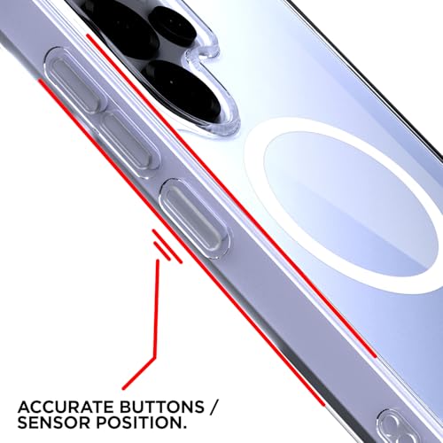 Image of Amazon Basics Back Cover for Samsung Galaxy S25 Ultra 5G Mag-Safe Shockproof PC + TPU Protective Case Magnetic Support Bumper Case (Transparent Mag-Safe)