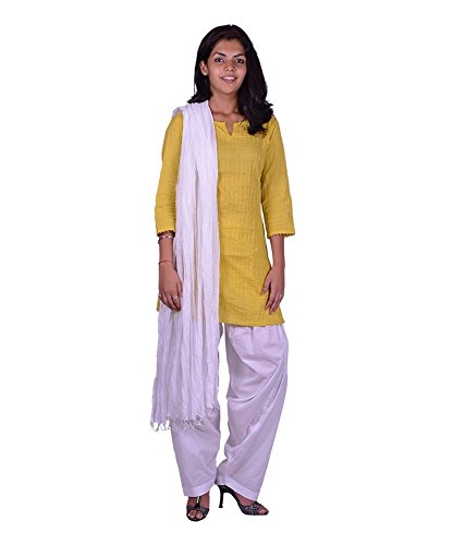 White Semi Patiala Salwar and Dupatta Set