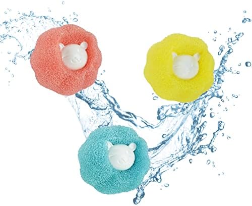 Wishlotus Laundry Hair Catcher, 3Pcs Reusable Lint Removal Catcher, Machine-Washable Laundry Cleaning Ball, Pet Hair Remover for Pet Lovers