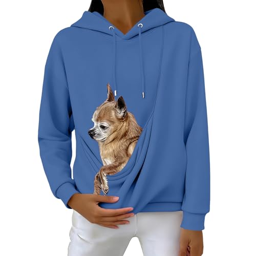 Sweat à capuche femme remède anti stress pour animal de compagnie avec poche de transport souple