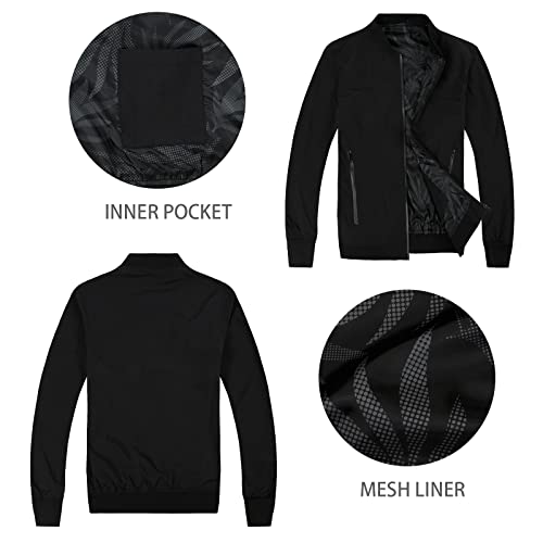 Image of SUNDAY ROSE Mens Softshell Lightweight Bomber Jacket Slim Fit Casual Windbreaker Spring Fall Outdoor Fashion Coat