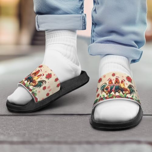 Image of Unisex Slides for Girls Boys Comfortable Slippers Slides Non-slip Shower Shoes House Fashion Thick for Indoor & Outdoor Gifts