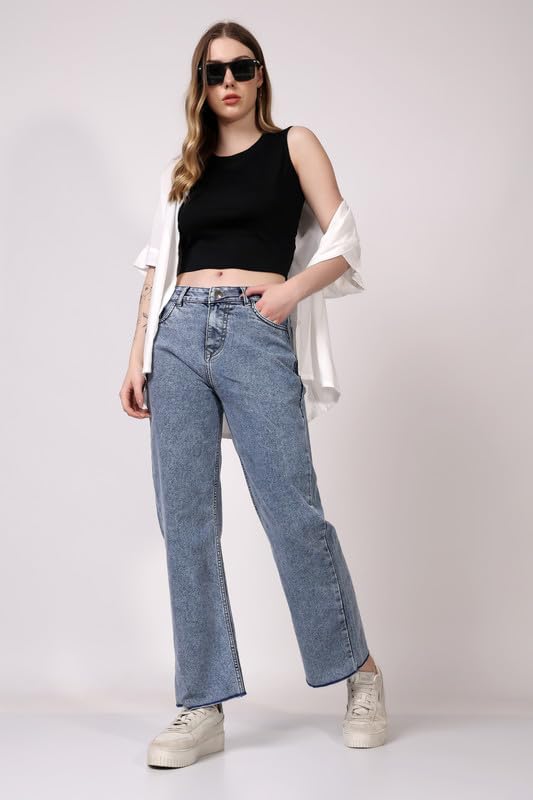 Image of London Hills Women's Relaxed Fit High Rise Jeans || Woman Jean's || Women Baggy Jeans || Jean's for Womens || Loose Jean for Women's || Oversized Woman baggys