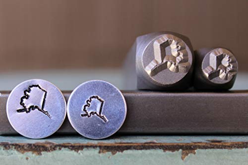 6mm and 8mm US Alaska State Metal Stamp Set - 2 Stamps - CH-324AK