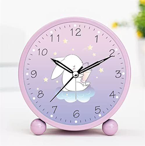 despertador Despertador redondo, sin tictac con función de repetición de luz nocturna, reloj despertador con pilas, reloj for dormitorio, sala de estar for niños relojes para dormitorios ( Color : 1 )