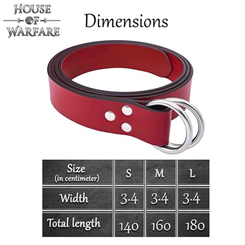 Medieval Leather Double Ring Belt- Handmade Full Grain Leather Renaissance Belt for LARP, Cosplay4