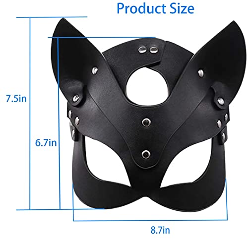 Woman Leather Cat Mask Costume Bunny Fox Masks,Animal Half Face Mask Cosplay Halloween Party Women Ladies #TOP1