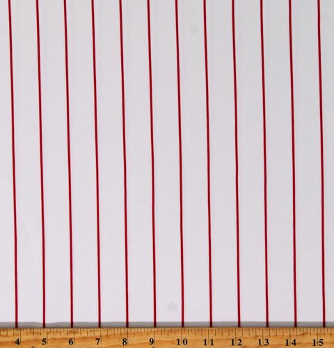 Pinstripe Red on White Athletic Jersey Baseball...