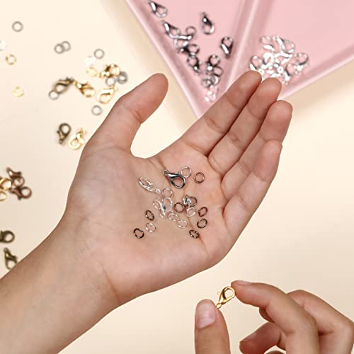 Incraftables Lobster Clasps For Jewelry Making (6 Colors) With Open Jump Rings. Small Necklace & Bracelet Lobster Claw Clasp Clips And Closures (12 Mm) (Bronze, Copper, Silver, Gold, Platinum & Gray) #TOP7