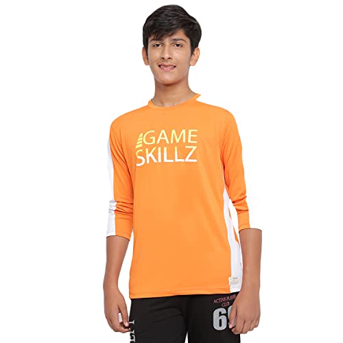 Image of Li'l Tomatoes Boys Regular Fit Printed Round Neck Cotton Tshirt Orange