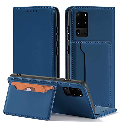 Galaxy S20 FE 5G Case, Mangix Leather [Card Slots] Book Cover, [RFID Blocking] Kickstand Feature Luxury Flip Folio Case for Samsung Galaxy S20 FE 5G 2020 Released (Blue)
