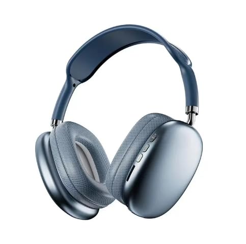 Wireless P9 Bluetooth 5.1 Over Ear Stereo Headphones – Noise Cancelling Mic, Ergonomic Adjustable Design, 24 Hours Battery Life, Hi-Fi Sound, Wireless Headset for Music & Calls (Blue)