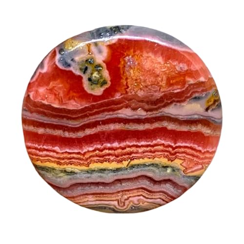 Rhodochrosite naturelle cabochon 37mm gemme ronde pour fabrication bijoux pendentif DIY