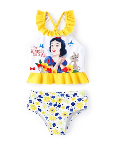 Image of Disney Elsa Princess Toddler Girls Two Piece Tankini Top and Bow Tie Bikini Bottom Beach Swimsuit Set