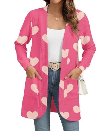 Image of YSYOKOW Cardigan Sweaters for Women Long Sleeve Open Front with Pockets | Long Cardigans for Women Lightweight Soft Casual Dressy Loose Fit Cardigan Sweater with Pockets for Work and Office