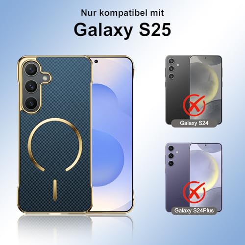 Coque Samsung S25 fibre de carbone fine texture bleu antichoc - 6
