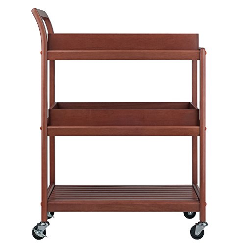Winsome Albert Entertainment Kitchen Cart, Walnut, 24.8X15.98X33.27 #TOP3