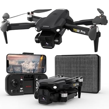 Toladrone Drone TD12Pro com câmera HD 1080p, motor sem escova, posicionamento de fluxo óptico, resistência ao vento nível 3, 3 modos de velocidade, drones para adultos iniciantes, quadricóptero RC