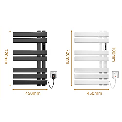 Sèche-serviettes électrique blanc pour salle de bain mural à 7 barres - 8