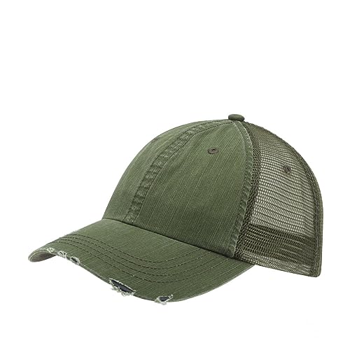 Image of The Vintage Year Distressed Cotton Unstructured Soft Mesh Breathable Adjustable Dirty Wash Dad Hat Trucker Baseball Cap