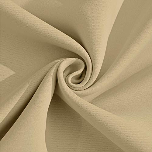 Yakamok Blackout Curtains Room Darkening Thermal Insulated Grommet top Window Curtains for Living Room, 52 x 72Inch, Beige, Set of 2