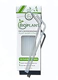 BIOPLANT 100 Pack Plant-based Corn Biodegradable Straws. Plasticless Flexible Bendy Straws, Plastic-
