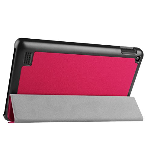 NEWSTYLE Slim Shell Case for Fire 7 2015 - Ultra Lightweight Slim-shell Stand Cover For Amazon Fire 7 Tablet (5th Generation, 2015 Release Only) (Magenta)