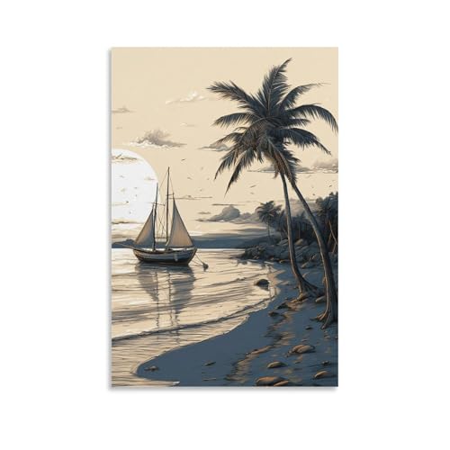 Toile de palmiers déco bord de mer pour créer un salon zen