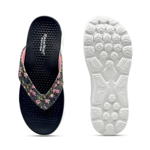 Image of KazarMax Women Slipper | Lightweight | Floral Print | Flip-Flop Daily Use | Casual wear | Thong Slippers
