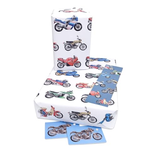 Presenting Perfection Carta da regalo per moto, confezione da 2. Carta da regalo per motociclisti. Carta da regalo per moto d'arte accuratamente curata, progettata e dipinta da un motociclista per mot