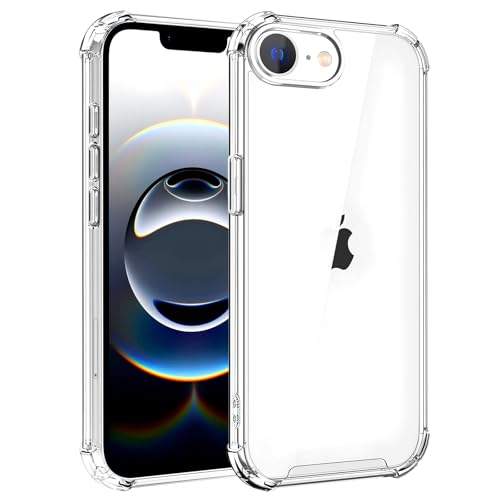 Whioltl Case for iPhone 16e / 17e, Crystal Clear Bumper Phone Cover, Anti-Scratch, Shock-Absorption, Non-Yellowing Basic Case, Supports Wireless Charging and Bike/Car Phone Holder - Transparent