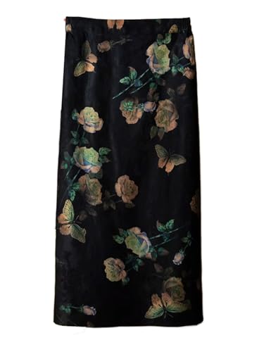 Jupe jacquard femme HangErFeng soie parfumée nuage imprimé chic 123