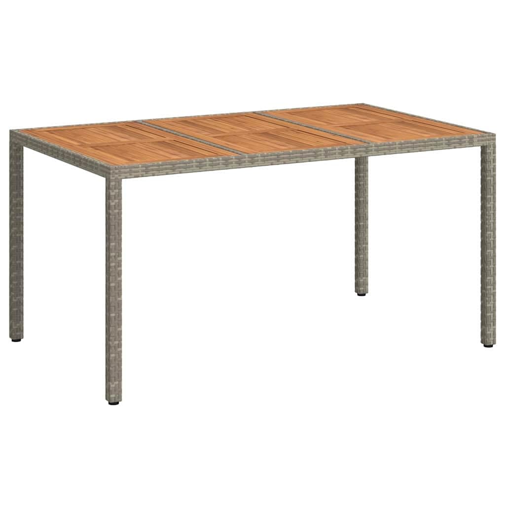 vidaXL Garden Table Grey 150 x 90 x 75 cm Poly Rattan, Garden and Terrace Setup, Modern Outdoor Table, Durable Dining Furniture for Events, Large Banquet x — image 1