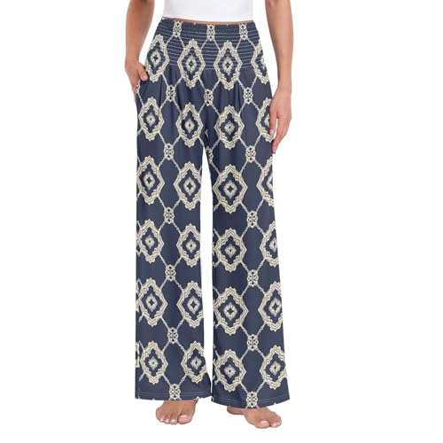Pantalon léger d'été décontracté à motif imprimé pour vos terrasses