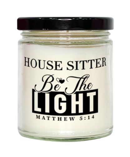 Bible Verse House Sitter Candle,Christmas Gifts for House Sitter Be The Light Mattew 5:14 Gifts for Women Coworker House Sitter Birthday Candle Christmas Gifts, Housewarming, Soy Wax, Scented, Decor