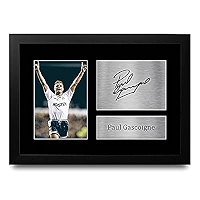 Foto Enmarcada A4 De Paul Gascoigne (Gazza) Con Autógrafo Impreso - Tottenham Spurs - HWC Trading - Regalo Para Fans