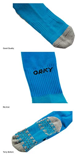ORKY Soccer Socks for Men Kids Youth, Knee Length Thick Footbed Design, Women Sports Compression Sock (2 Pairs Pack)4